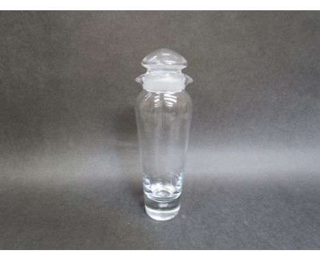 A Kosta clear glass cocktail shaker by Vicke Lindstrand, etched marks to base and No 1492, 29cm high 