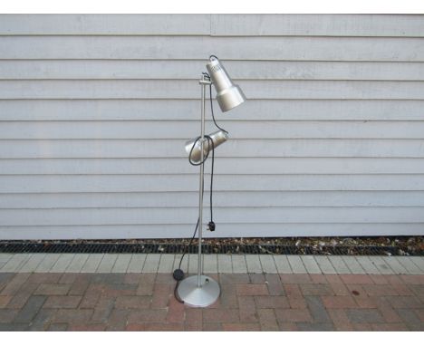 A double floor spotlight stainless steel standard lamp 