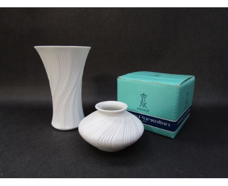 Two Kaiser porcelain vases designed by M. Frey. Tallest 17.5cm