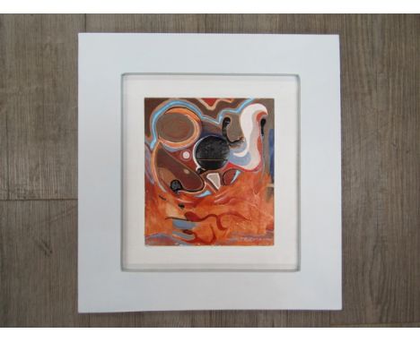SPATE HUNTERMANN (ROBERT HUNT 1934-2014) A framed acrylic on board titlted "Contact Drama". Signed bottom right. Image size 2