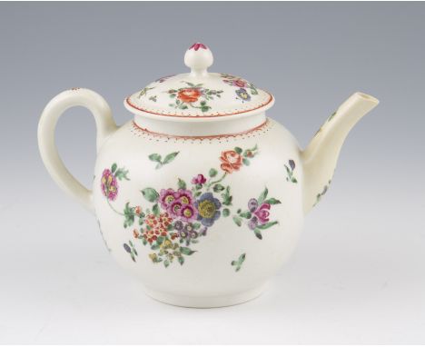 A 19th Century Newhall floral decorated ceramic tea-pot.