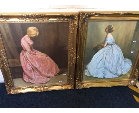 A selection of framed and glazed pictures to include pastel portrait of a girl.