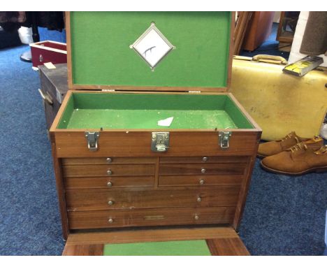 A H.Gerstner & sons teak multi drawer tool cabinet.