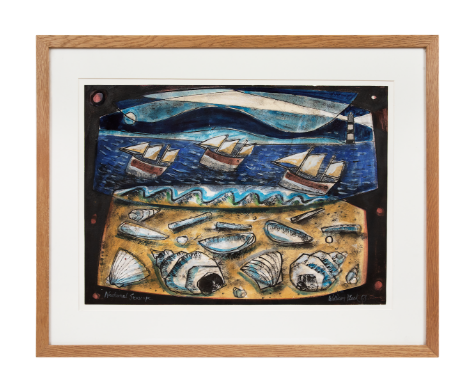 Property of a Gentleman of Chelsea  William Black (St. Ives, active 1950s - 1960s) Nocturnal Seascape Watercolour on paper  S