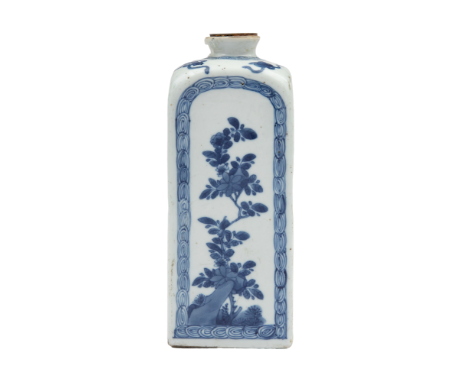 To be sold without reserve  Property of a Gentleman  19th Century A blue and white porcelain ex-lamp base With damages  Dimen
