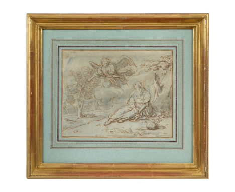 Attributed to Jan Luyken (1649 - 1712) Pair of Old Master Drawings 1. The Angel appearing to Hagar Ink and wash on paper Coll