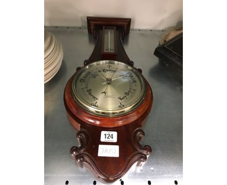 An early 20th century mahogany framed wall barometer, Retailed by James Lucking & Co., Birmingham.