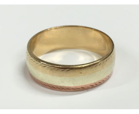 A 9 carat gold Wedding ring. Measures 3.1 grams in weight.