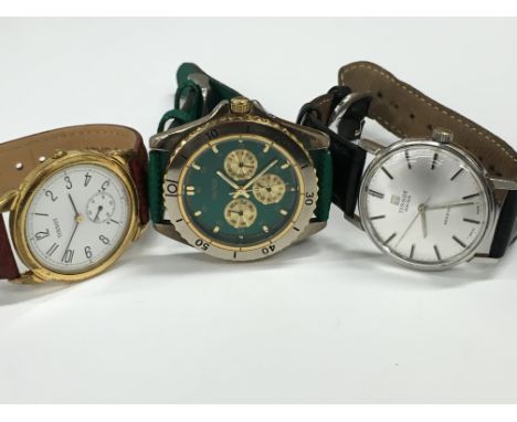 Three gentlemen's wristwatches, two Tissot and a chronometer.