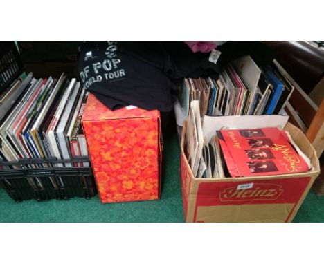 A large collection of records including Electric Light Orchestra, Tina Turner, Leo Sayer together with a quantity of 45rpm's,
