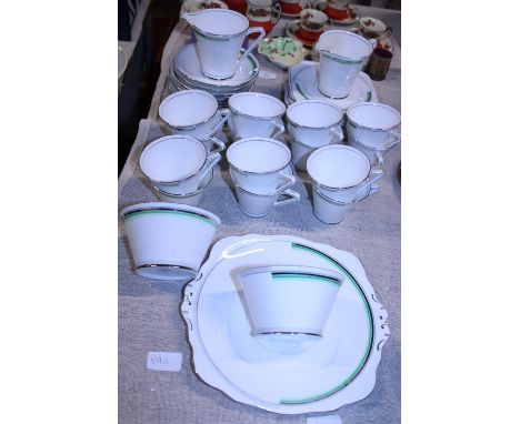 A Art Deco period bone China tea service made by Belle China 