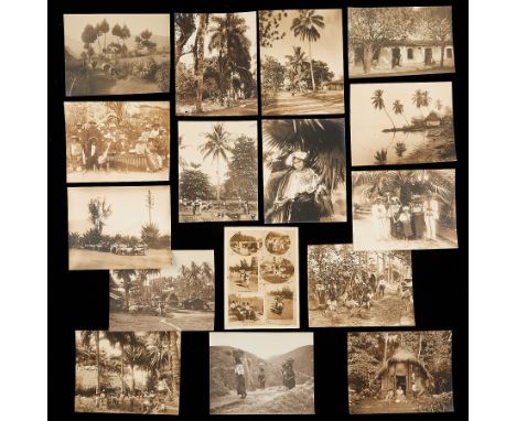 Group of sixteen vintage anthropological Guatemalan photographs depicting cities and daily life. Nine pencil inscribed "Tropo