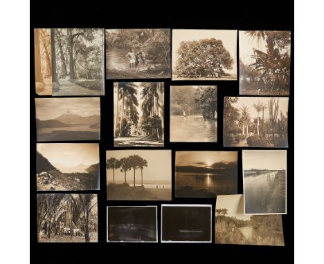 Group of seventeen Guatemalan photographs of natural landscapes. With various marks along the verso as follows: two pencil in