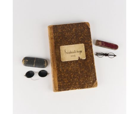Group lot of three items from colonial Greenland, including:One record book, entitled Gronlandsbogen 1912. Front inscription 