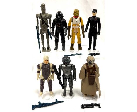 Kenner Star Wars vintage The Empire Strikes Back 3 3/4" figures x 7 including Dengar, 4-LOM, Zuckuss, Bossk, Imperial Command