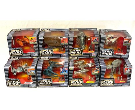 Galoob Star Wars Micro Machines Action Fleet vehicle and figure sets x 8 including Y-Wing Starfighter, Imperial AT-AT, A-Wing