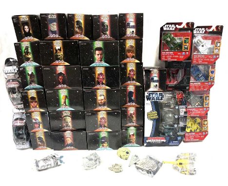 Selection of modern Star Wars collectibles including Hasbro Titanium vehicles, Spin Masters Box Busters and Taco Bell, KFC &a
