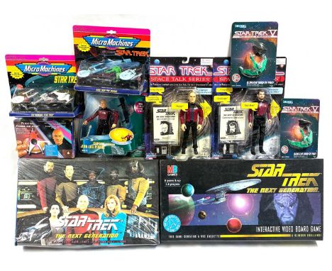 Selection of Star Trek collectables including Playmetes Space Talk Series Commander William Riker &amp; Captain Jean-Luc Pica