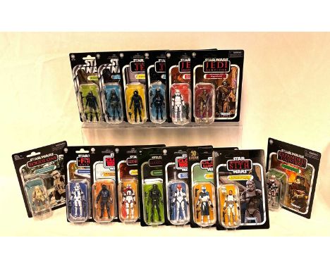 Hasbro Star Wars Vintage Collection 3 3/4" figures x 15 including ARC Trooper, Imperial Gunner, Mandalorian Death Watch Airbo