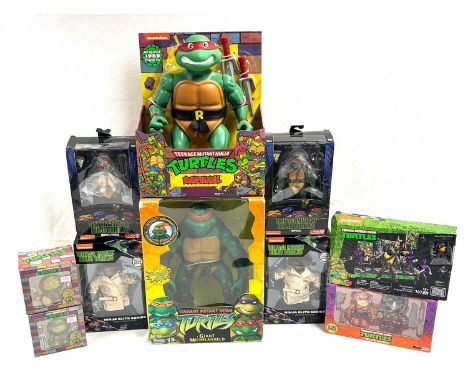 Teenage Mutant Ninja Turtles figures and figure sets x 10 including NECA Ninja Elite Series Leo &amp; Mikey in Disguise, Mich