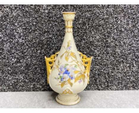 Royal Worcester blush ivory twin handled vase