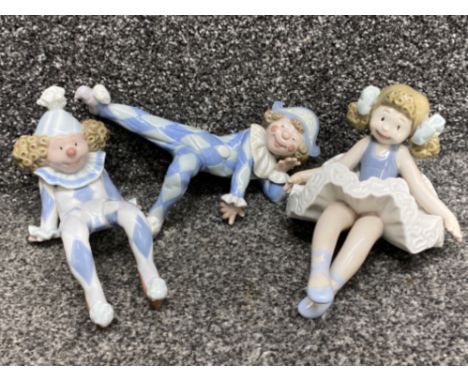 3 Lladro shelf sitters includes 1500 - Ragamuffin, 1501 - Rag doll &amp; 1503 - Neglected