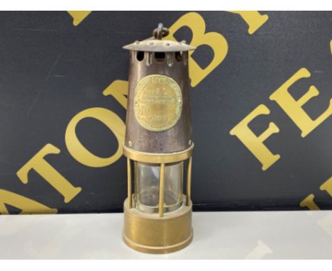 Vintage brass &amp; metal Miners lamp