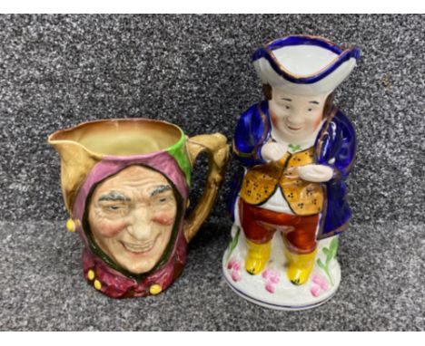Extra large vintage Toby Jug by Allertons plus a large Royal Doulton character jug ‘Touchstone’ reg No 807472 early