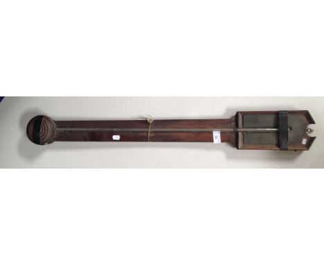 A George III stick barometer with mahogany case