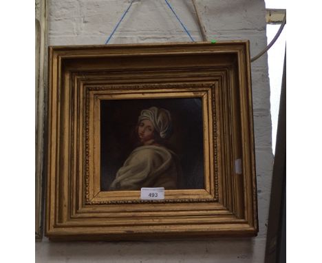 After Guido Remi: The portrait of  'Beatrice Cenci', oil on board in a gilt frame