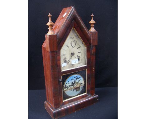 A 19th century American 'steeple' mantel clock