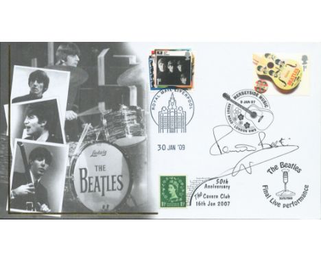 Music The Beatles Pete Best former drummer signed 2007 Internetstamps Beatles FDC. Two Stamps, Spirit of the 60s Abbey Road a