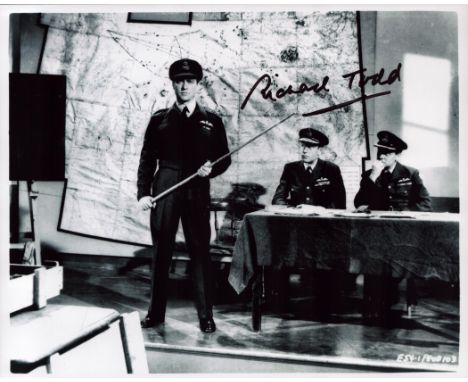 Richard Todd signed 10 x 8 inch b/w photo as Dambuster Guy Gibson VC 617 sqn WW2. Richard Andrew Palethorpe-Todd OBE (11 June