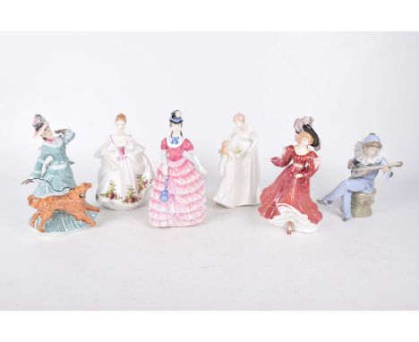 Six Royal Doulton and other decorative figuresTo include a Royal Doulton Country Rose, Royal Doulton "Diana", Royal Doulton "