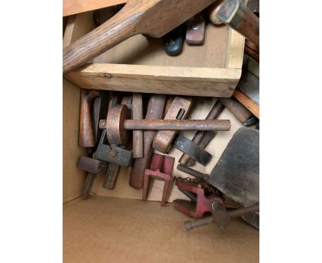A selection of vintage carpenters tools 