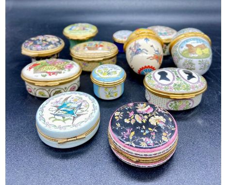 A selection of Halcyon Days enamel boxes