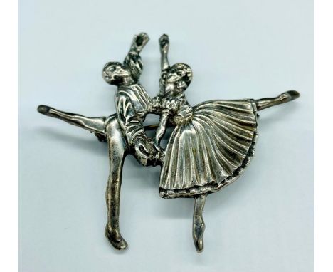 A vintage sterling silver Ballerina brooch by DHP Massingham 