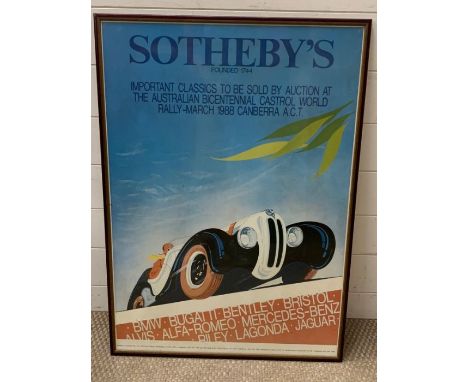 A Vintage Sotheby's Car Poster (62cm x 87cm)
