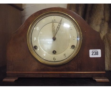 Westminster chiming mantel clock in mahogany case 