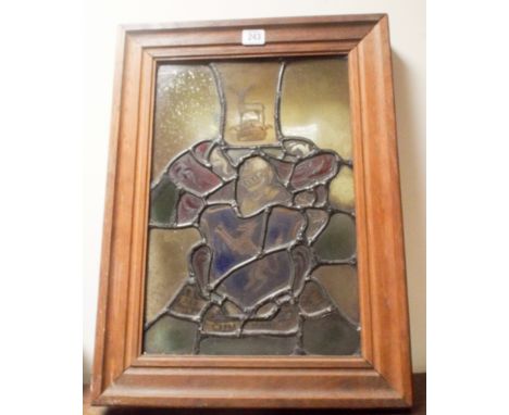 Framed lead light coat of arms 