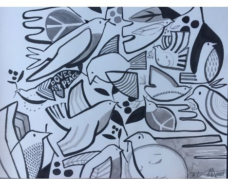 Lucy McLauchlan - Indian ink on paper, 25cm x 35cm. Framed and glazed.British born Lucy McLauchlan is a recognised artist exh