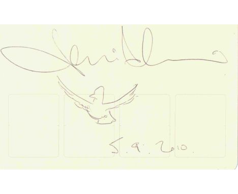Jay Kay - Black biro, 8.5cm x 13.5cm. Framed and glazed. Jay Kay is an English singer songwriter and was a founding member an