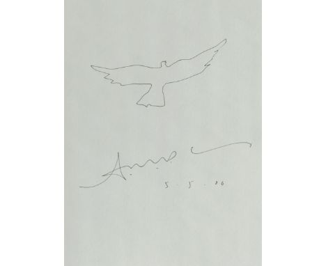 Sir Antony Gormley R.A. - Black ink fine line pen, 24.5cm x 18cm. Framed and glazed.Sir Antony Gormley is a world famous Brit