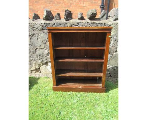 &nbsp;(45) A Victorian mahogany open front book shelf with three shelves, width 34ins, depth 10.75ins, height 41ins&nbsp;