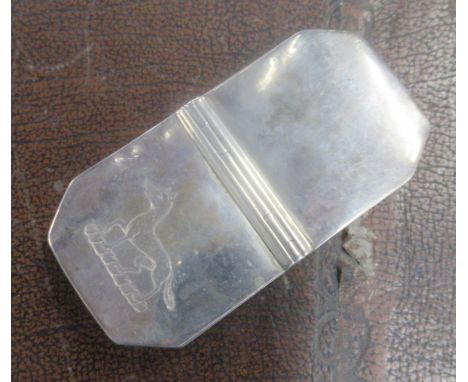 An Antique white metal double snuff box, engraved with a crest