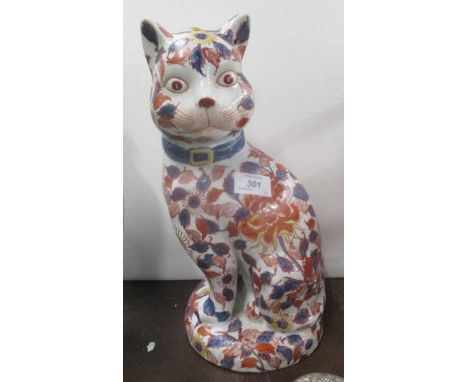 An Imari style model cat, height 13ins