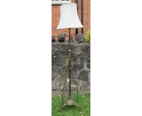 A brass Art Nouveau design lamp standard, height 70ins