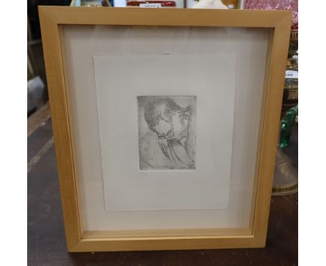 Bernard Leach, portrait of Mushanokoji Saneatsu, etching signed to to the plate,&nbsp;(D)
