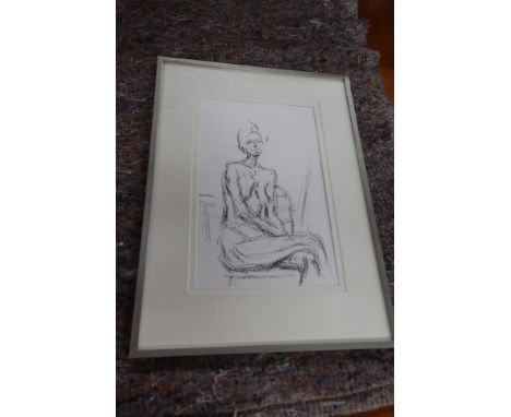 Giacometti, lithograph, "Seated Nude", 14ins x 9ins&nbsp;