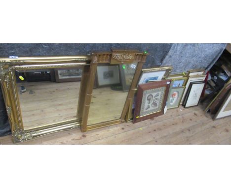 A collection of mirrors, prints, tapestry, etc&nbsp;&nbsp;